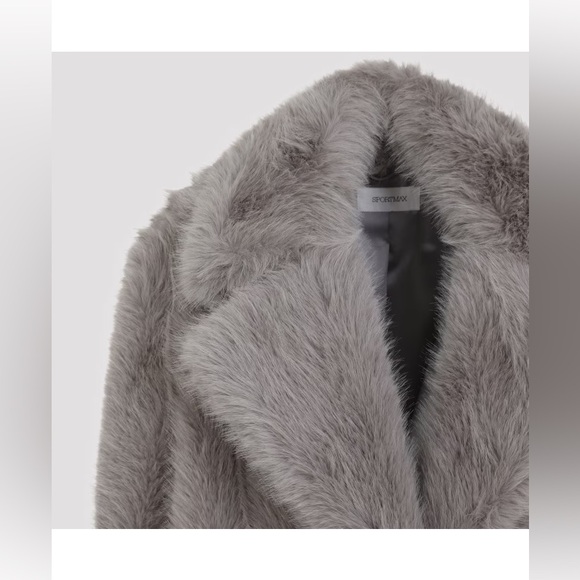 NewSeason NWT Sportmax by Max Mara Faux Fur Coat Gray Size: Small Fall/Winter - Picture 10 of 11
